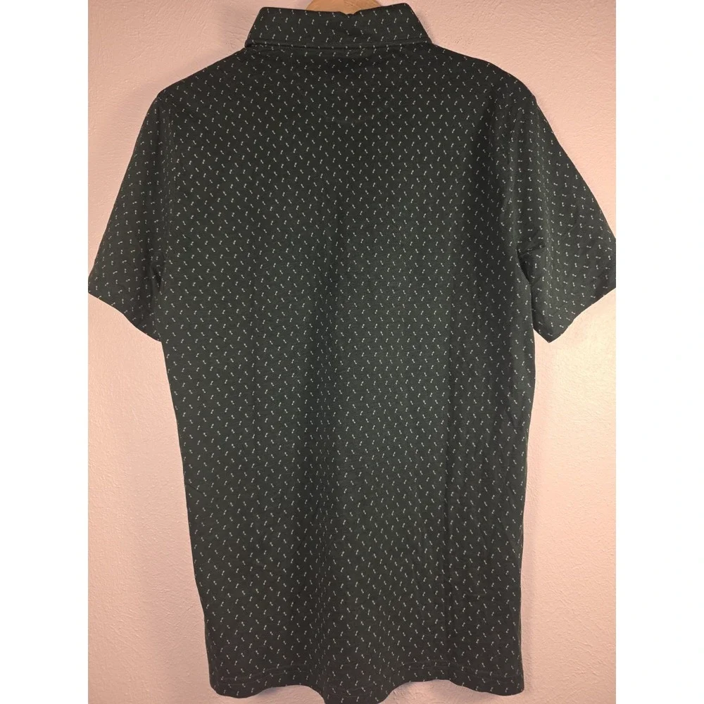 Polo Ralph Lauren Green Navy Blue RL Geometric Polo Shirt Mens Size Large